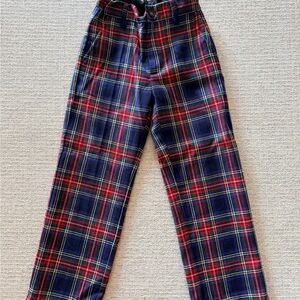Janie & Jack Plaid Trousers with Red and Blue Pattern